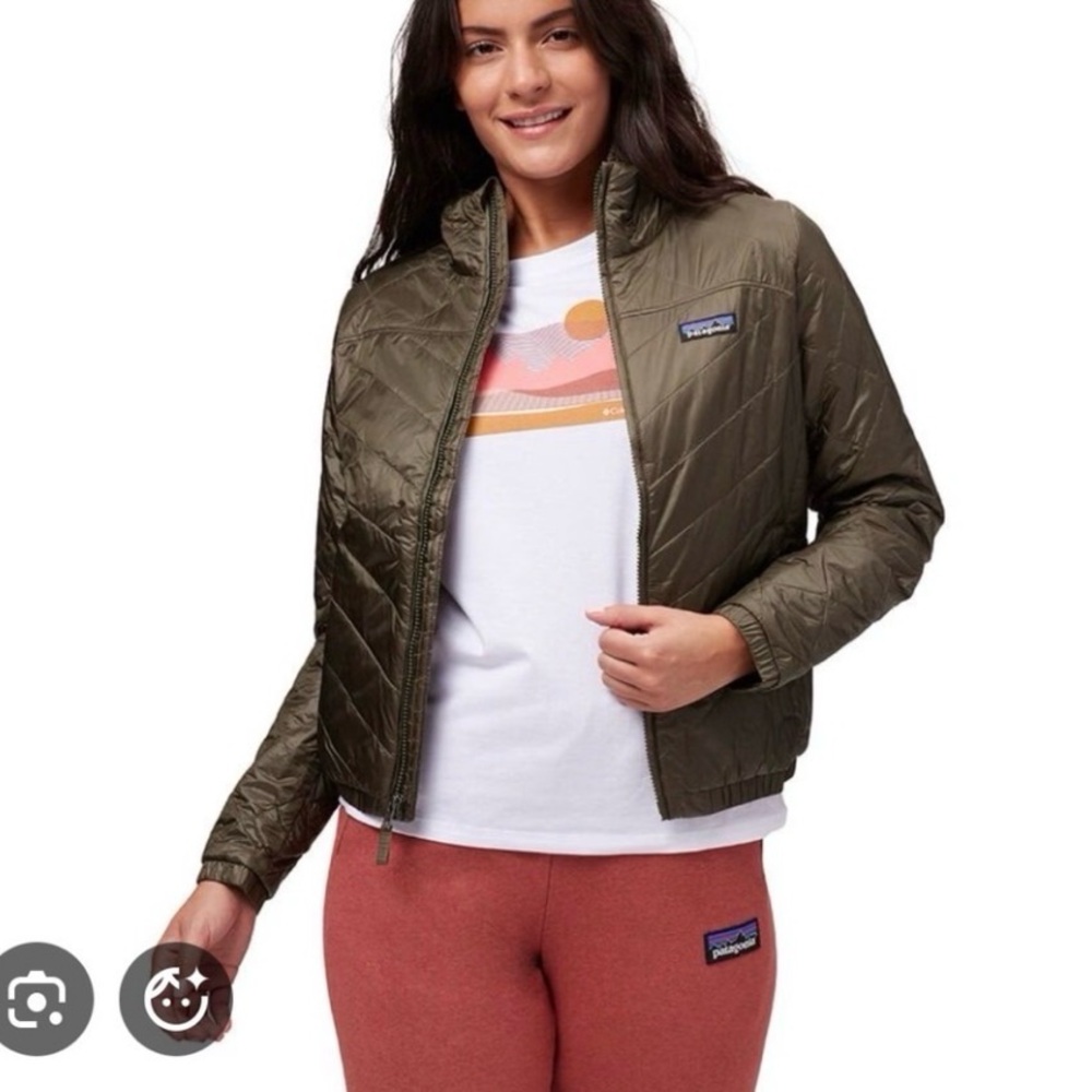 Patagonia Puffer Bomber Jacket in Olive Green
